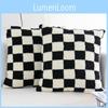 Geometric Checkered Sherpa Fleece Pillow Covers For Sofa Living Room Home Decor