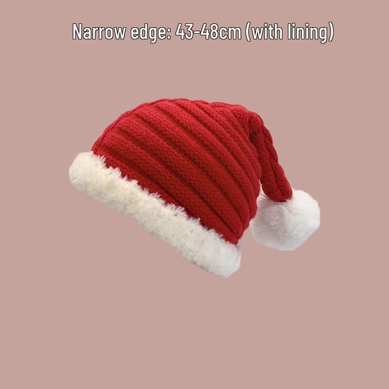Children s Red Woolen Christmas Hat - Warm Knitted Holiday Beanie for Winter and Autumn One Size