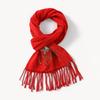 Winter Christmas Red Versatile Elk Print Imitation Cashmere Thickened Warm Fringed Scarf Autumn and Winter Men and Women