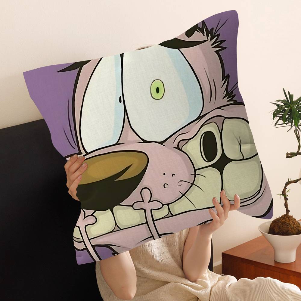 Cartoons C-Courage The Cowardly Dog Cushion Cover Decorative Pillow Sofa Home Decor Case Pillow Cases