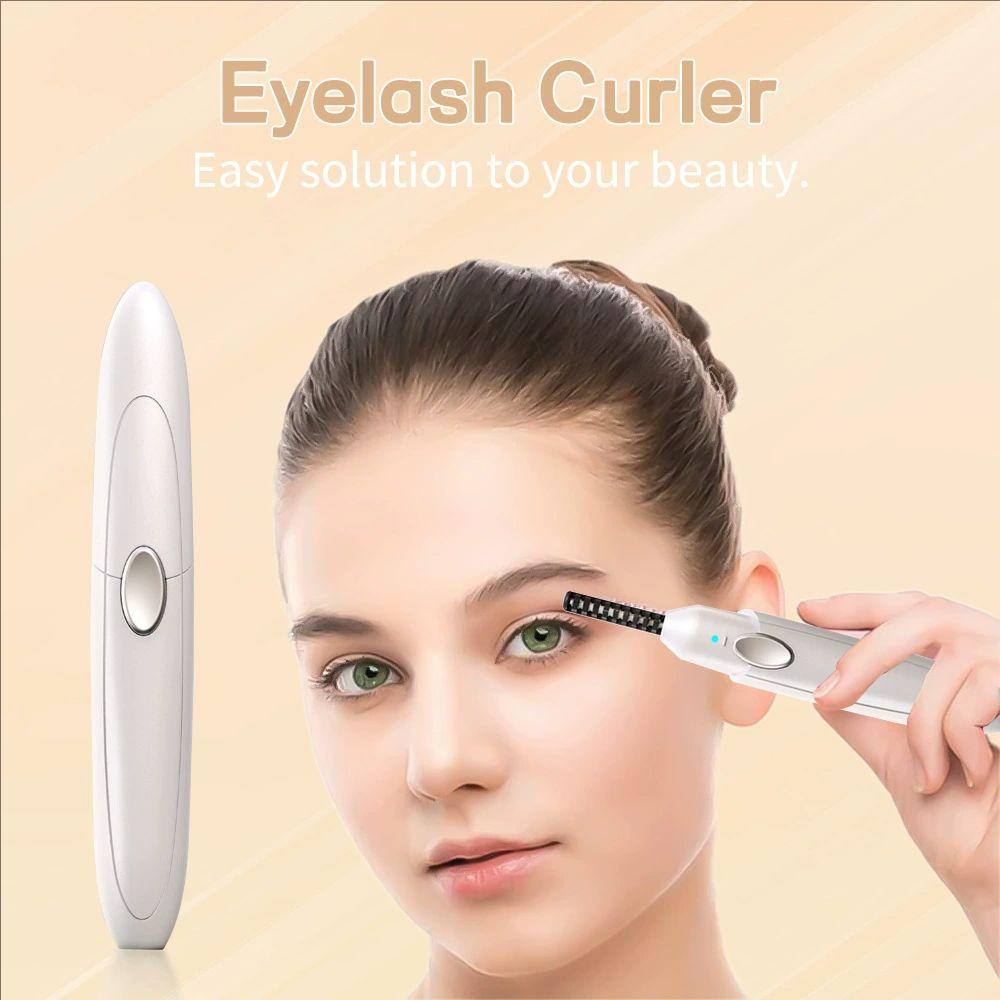 Heated Eyelash Curler - Electric Lash Curling Wand with Auto-Adjusting Temperature & Portable Design for Long-Lasting Curves