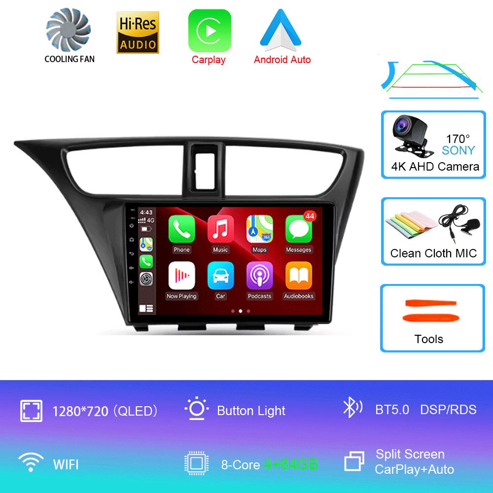 Android 14 For Honda Civic 9 FK FB 2012 - 2017 Multimedia Video Player Car Radio Navigation Stereo GPS No 2din 2 Din Dvd