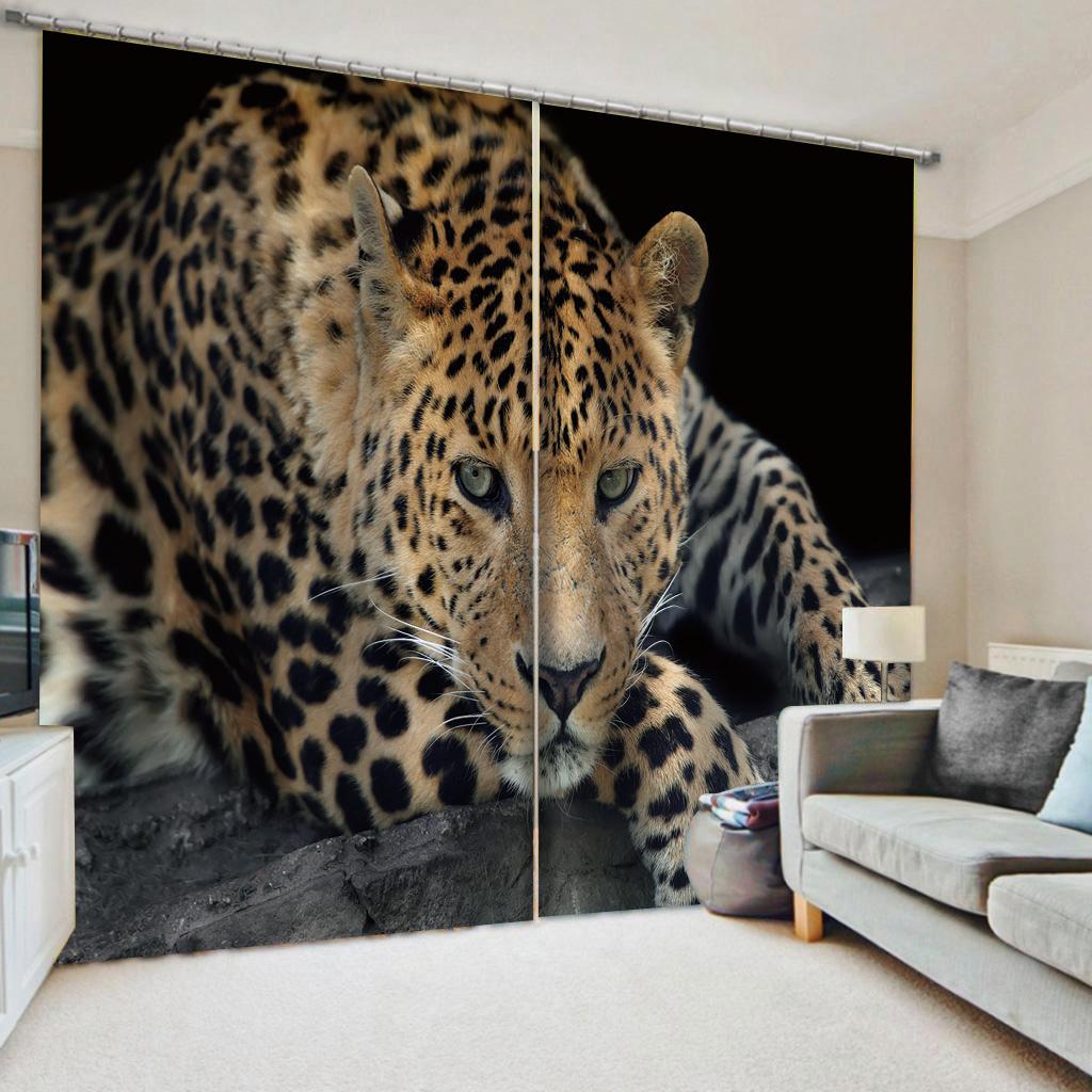 Červený květ Divoký tygr Leopard Okenní Závěsy Žaluzie do obývacího pokoje Dětská ložnice Koupelna Kuchyňka Kancelářské dveře Home Decor2ks