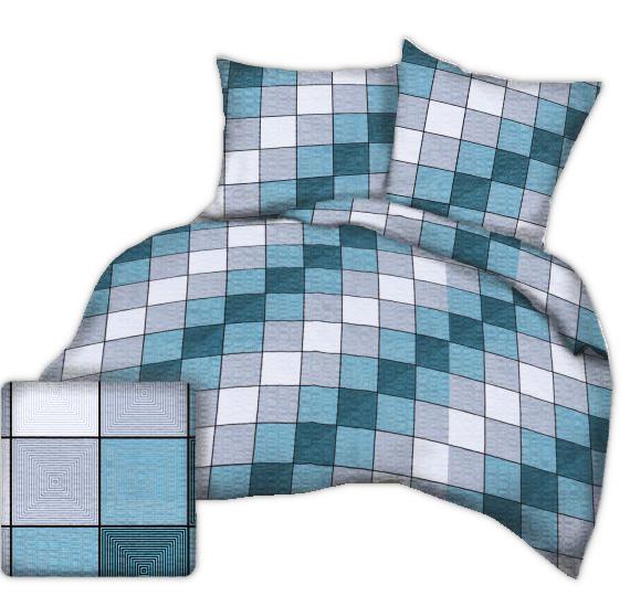 Bedding Set 160x200 Picnic Check Turquoise Pattern