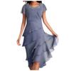 Shot Sleeve  Boho Dress For Women Casual Loose Fit Summer Sundress Solid Dress