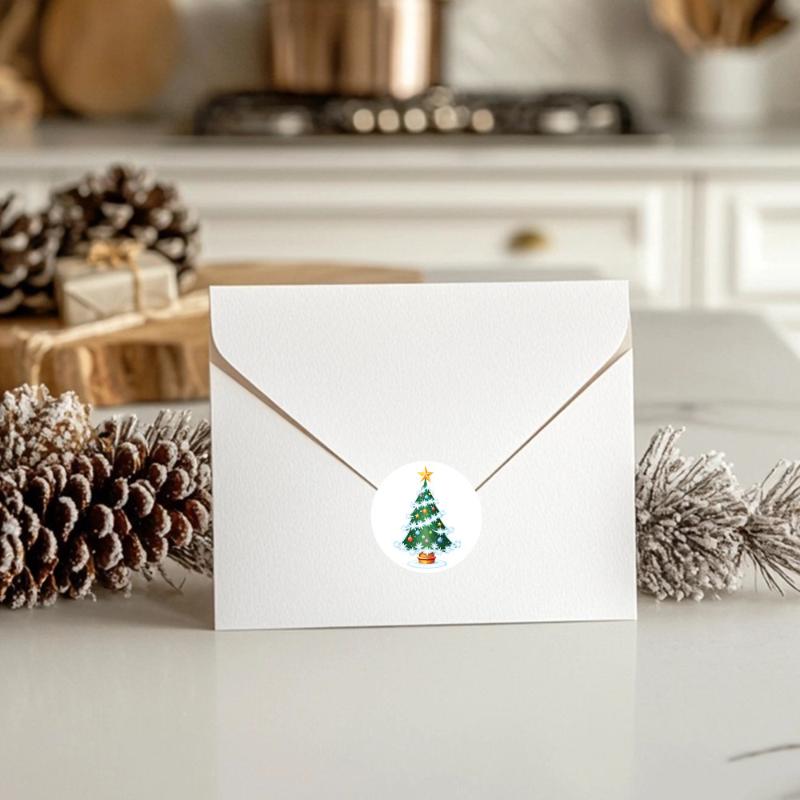 500Pcs Merry Christmas Gift Stickers Santa Round Seal Labels Sticker For Gift Baking Package Envelope Stationery Decor