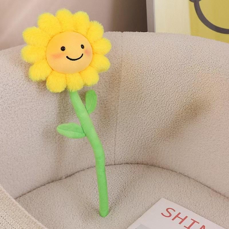 Simulation Sunflower Plush Toy Realistic Flower Stuffed Animal For Home Decor