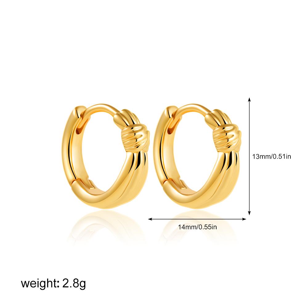 

316 Stainless Steel Gold Color Bowknot Ear Buckle Round Circle Hoop Huggie Earrings Non Tarnish Anti Allergic Metal Zircon 2025