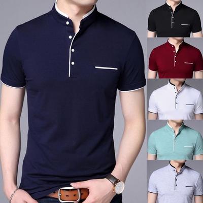 5XL Plus Size Herren Sommer Casual Top Schlankes bedrucktes Baumwoll-Kurzarm-Poloshirt