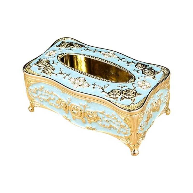 Artistic Floral Print ABS Tissue Holder With Easy Open Lid Sophisticated Decors Tissue Box For Convenient Refills