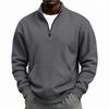 Men's Casual Half-Zip Sweatshirt with Stand Collar, Relaxed Fit