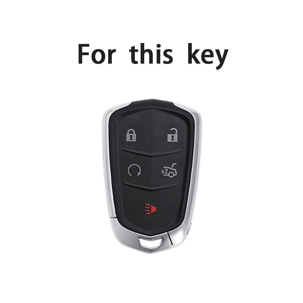 5 Buttons TPU Car Key Shell Case Cover for Cadillac ATS CT6 CTS DTS XT5 Escalade ESV SRX STS XTS ELR 2014 - 2018 Remote Key Holder