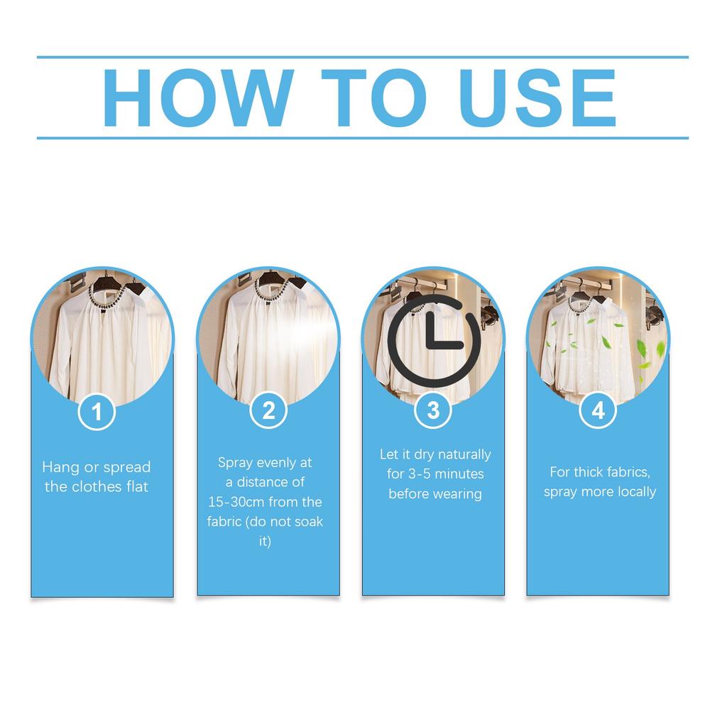 Fabric Refresher Spray 100ml Helps Eliminate Lingering Odors On Clothes and Fabrics Refreshes Without Washing Suitable for Various Textiles