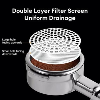 51/53/58mm Coffee Filter Screen Espresso Puck Screen Double Layer Metal Coffee Reusable Filter for Barista Coffee Making