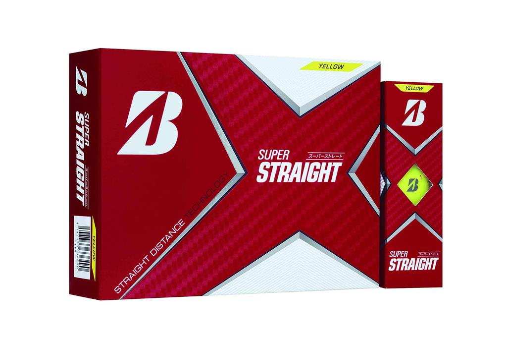 BRIDGESTONE Super Straight Golf Balls, 2021 Model, 12 Balls, Yellow