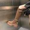 Fashion 2025 Women Stylish Mid-Calf Slouchy Boots Soft Comfortable Round Toe Design Buckle Latch Design Outdoor Casual Shoes