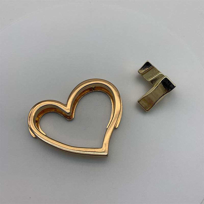1Pc Heart Shape Bag Lock Clasp Metal Turn Lock Buckles For Diy Handbag Shoulder Bag Purse Handbag Hardware Bag Accessories