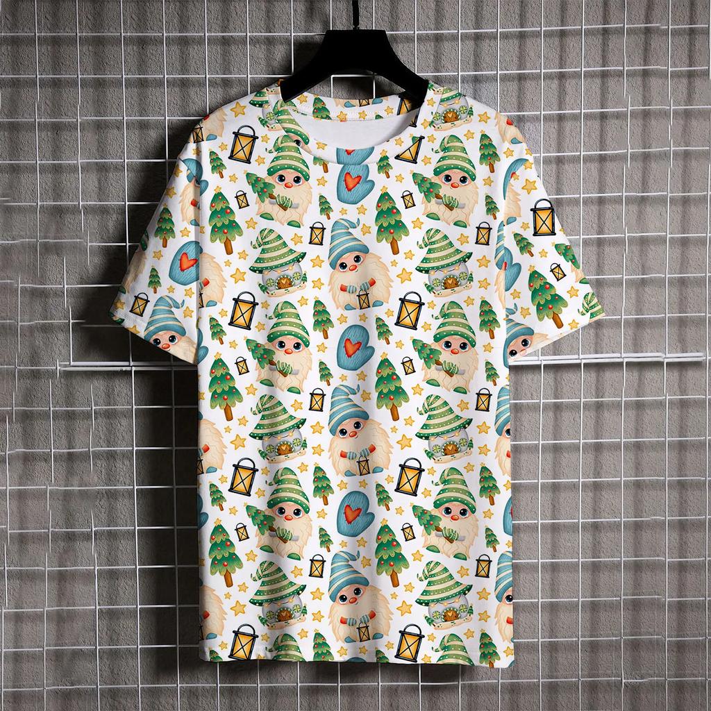 Kids Clothes Cartoon Christmas Santa Claus T Shirt Casual Short Sleeve T Shirts for Boys Girls 2-10y Christmas Gift for Children