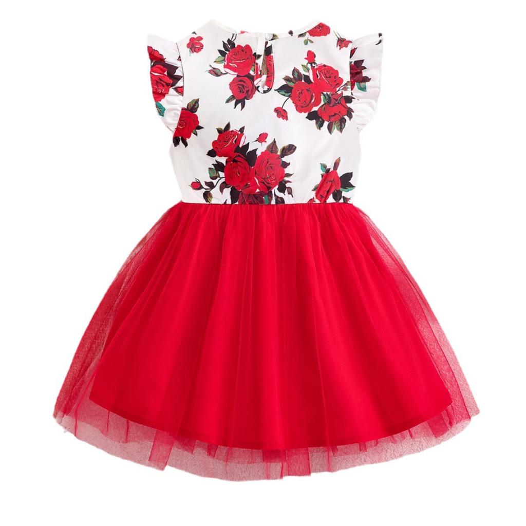 Girls Fashion Dress Summer Children Sweet Floral Dress Princess Dress