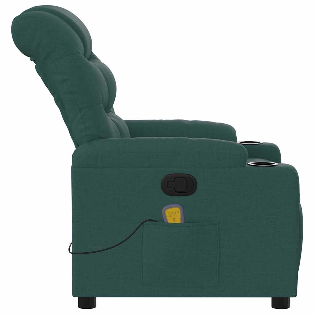 Massage Relax Chair Dark Green Fabric