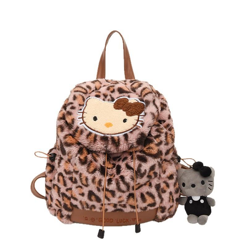 Schoolbag cute plush flip new kt sweet backpack hello kitty melody kulomie backpack large capacity bag