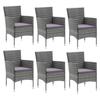 Exclusive House - Garden Dining Set Cushions 7pcs Woven Resin Grey