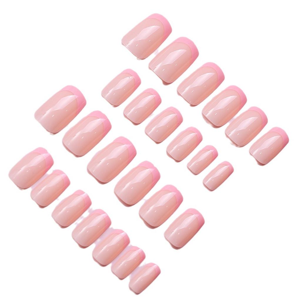 240 Pieces In A Box Wearing Nail Stickers Bare Pink French Border Simple And Versatile Detachable