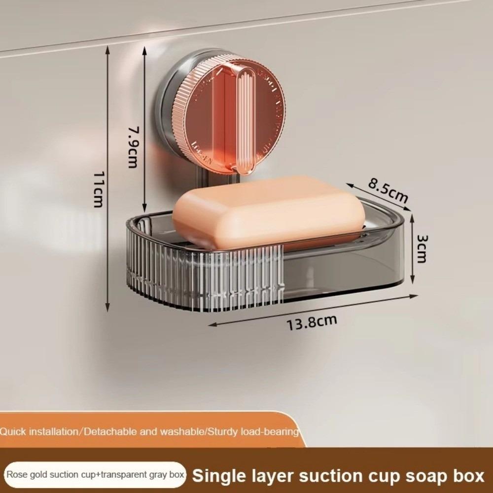 

New Suction Cup Soap Box Wall Mounted NO-Drilling Soap Dish Holder Removable Soap Storage Rack For Bathroom Shower
