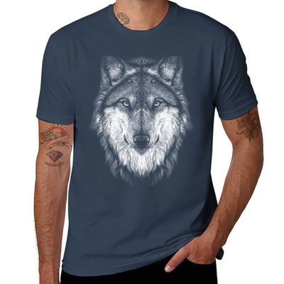 Wolf Face T-shirt Man Graphic T Shirt Man T Shirt Heavy Cotton T Shirt Man Casual T-shirt