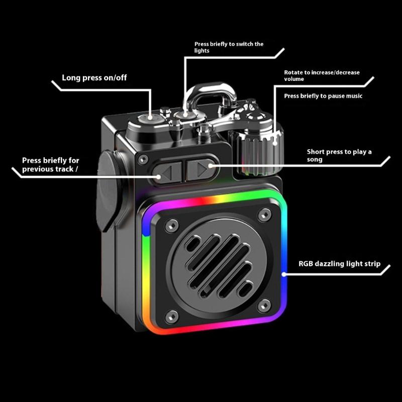Portable Wireless Speaker with Dynamic lighting Lighting Permanent Metal Housing Long Amusement High Quality Sound