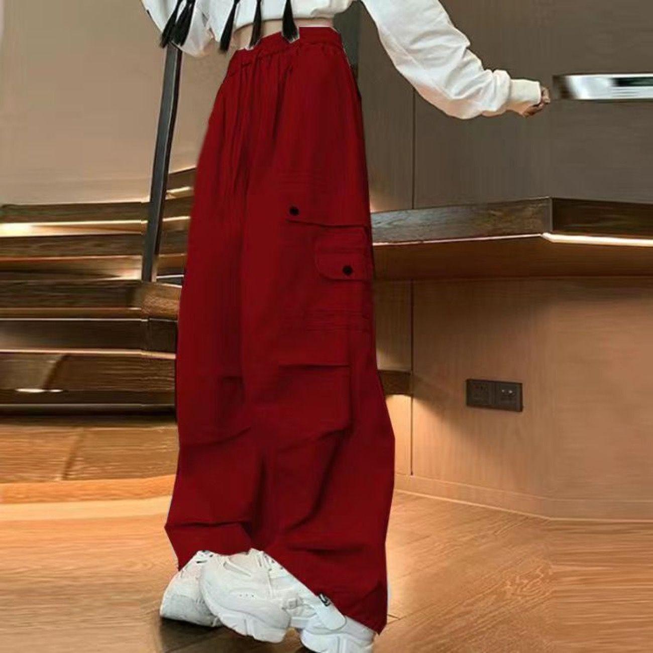 

Women s Oversized Retro Cargo Pants - Loose, Slimming, Straight-Leg Design S (80-90 lbs)