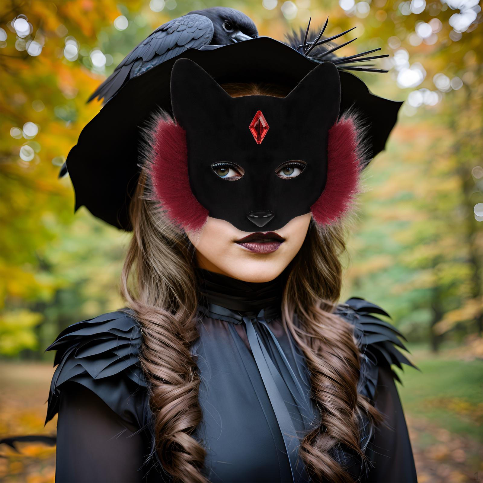 

Маскарадные глаза Хэллоуин Лиса для праздничных свадебных вечеринок Red Black