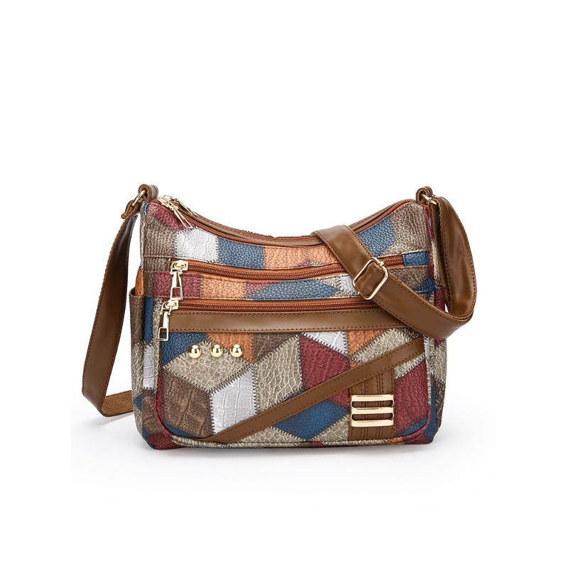 

Новая сумка из мягкой кожи женская новая модная женская трехмерная клетчатая большая вместительная универсальная сумка через плечо для среднего и пожилого возраста