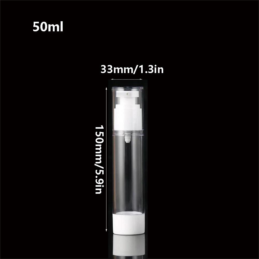 1Pc 15/30/50ml Plastic Epmty Vacuum Travel Clear Lotion Cosmetic Spray Refillable Bottle