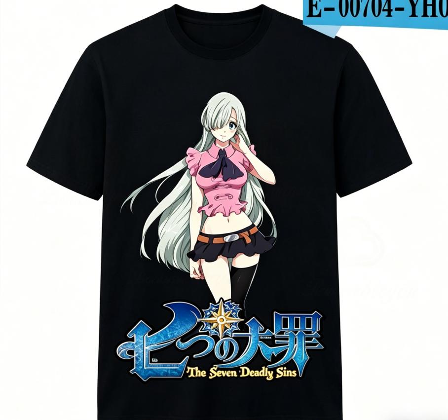 Sieben Todsünden Merch Anime Liebhaber T-Shirt Ganzjahreskleidung Persönlichkeit Kleidung Große Größen Unisex Neues Modell Paare hohe Qualität weich