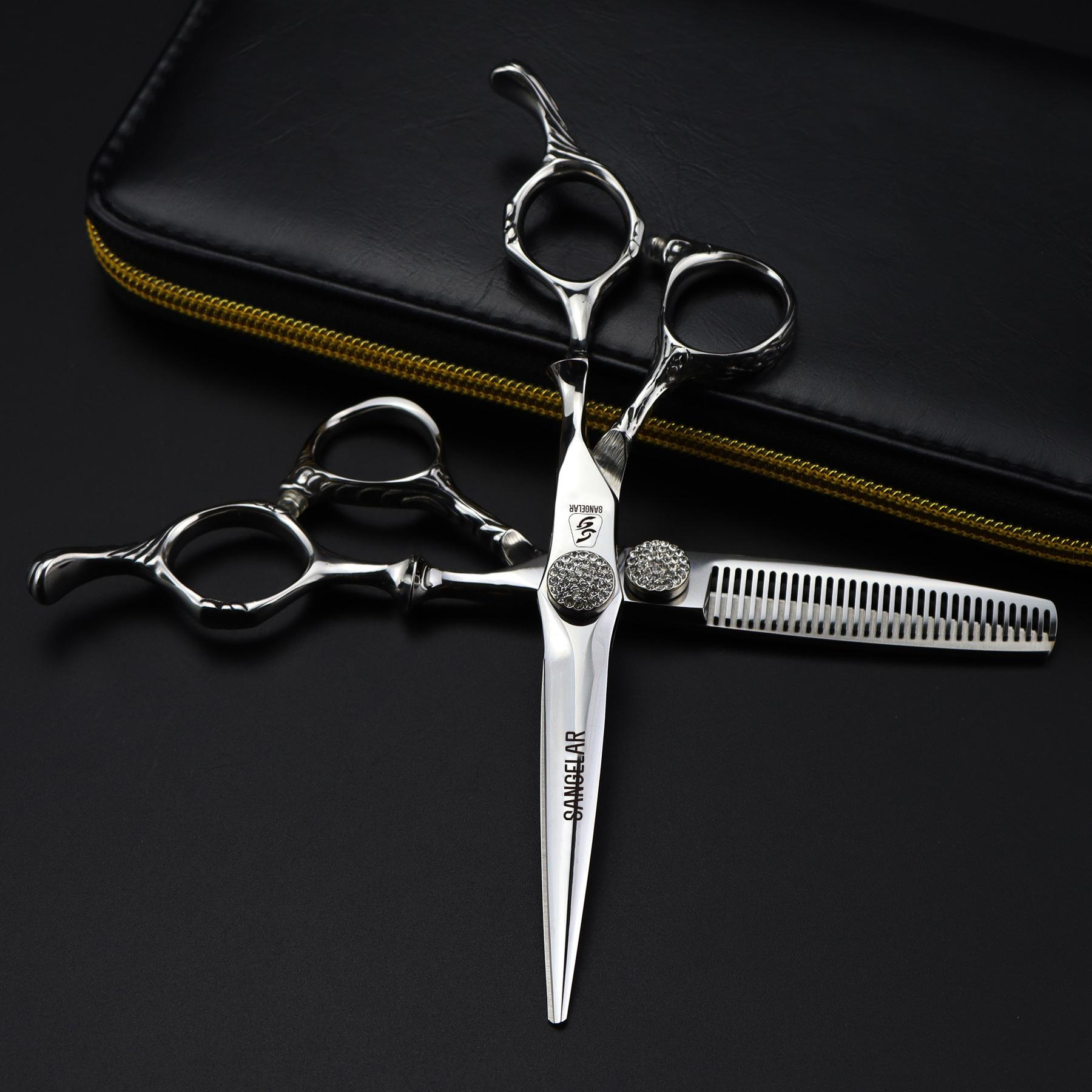 

Sangelar 6-дюймовые ножницы для волос, серебряные профессиональные парикмахерские ножницы для парикмахерских, инструменты для стрижки волос, парикмахерский салон