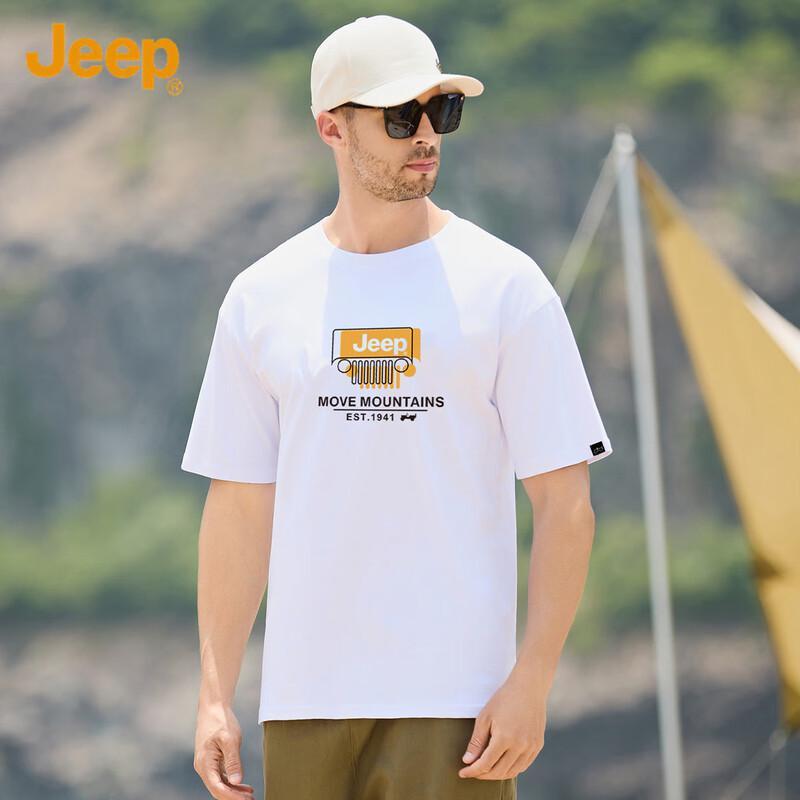 JEEP Men's Pure Cotton Casual Short Sleeve T-Shirt