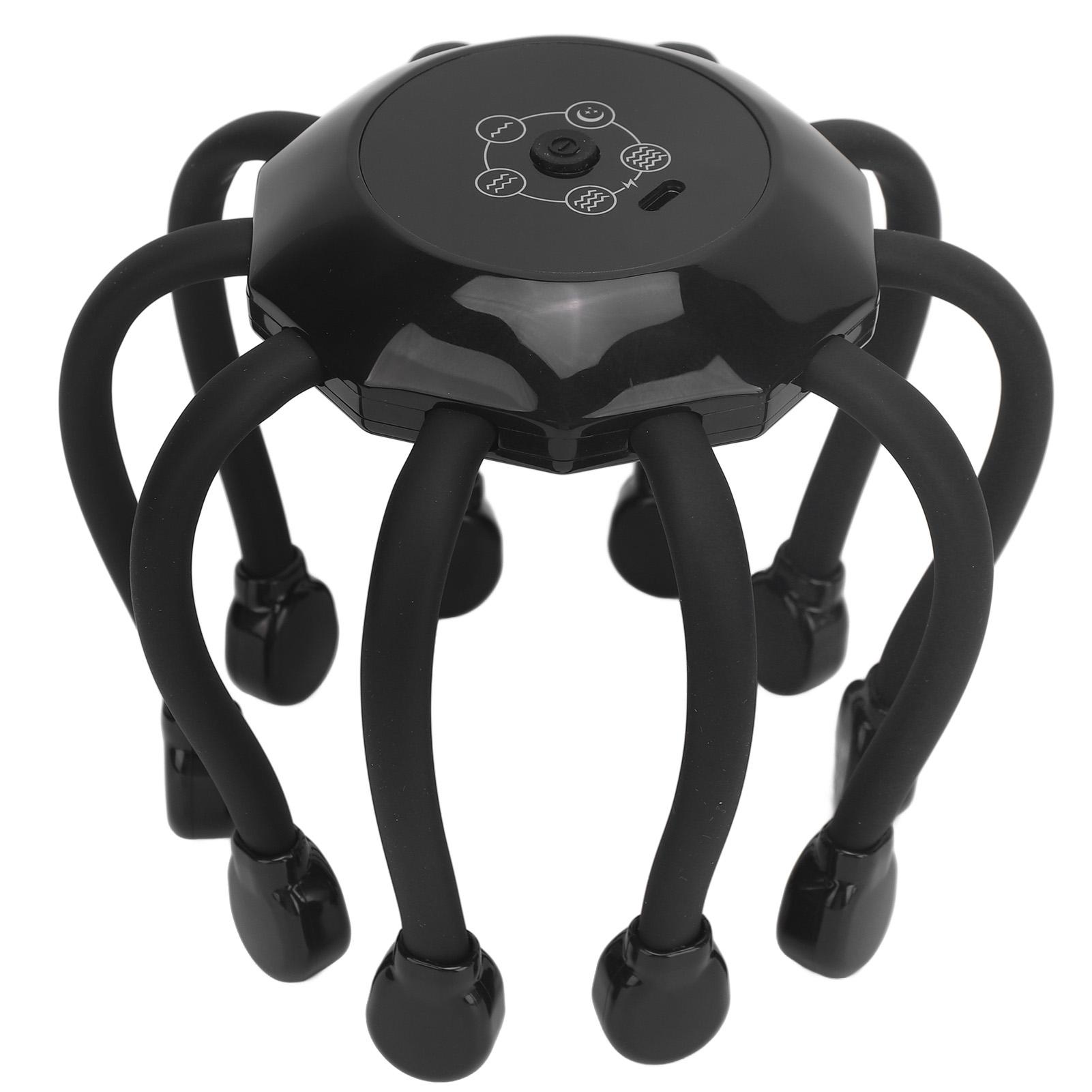 

Электрический массажер для кожи головы с красным светодиодом, 5 режимов, 10 когтей, 360-градусный вибрационный массаж, 15 мин.