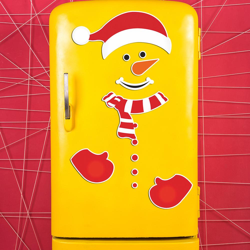 Christmas Snowman Magnetic Fridge Stickers Merry Christmas Decoration