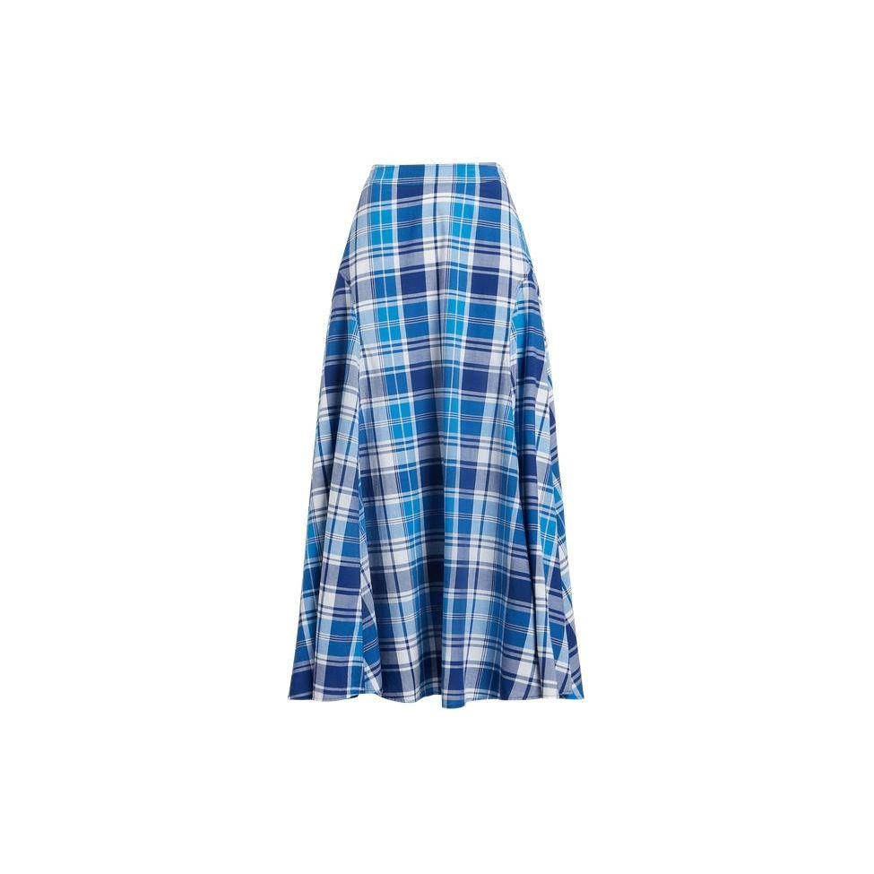 Polo Ralph Lauren SS24 Plaid A-Line Long Casual Skirt Women Skirts Multicolor WMPOSKTNDR20095-400