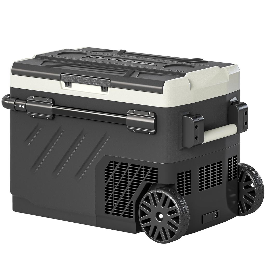 40L Compressor Car Fridge Freezer, Dual Zone Camping Refrigerator with App Control, Telescopic Handle, -20 degrees C-20 degrees C