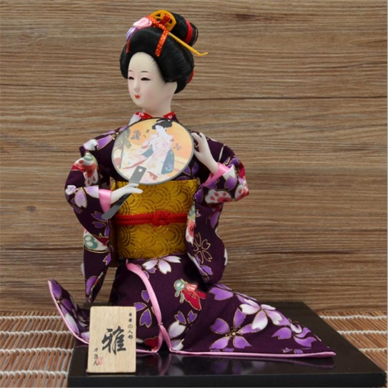 12Inch Japanese Kimono Toy Ornament for Restaurant and Home Decoration with Elegant Designing Optional Figurine Type