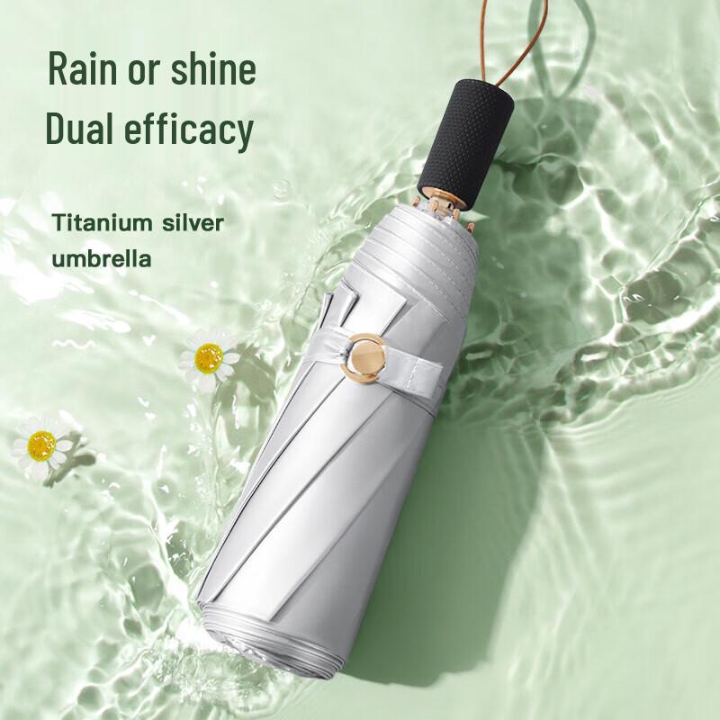 Maydu Titanium Silver Double-Layer Folding Umbrella