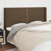 VidaXL Headboard with Ears Dark Brown 203x16x118-128 Cm Fabric3119465