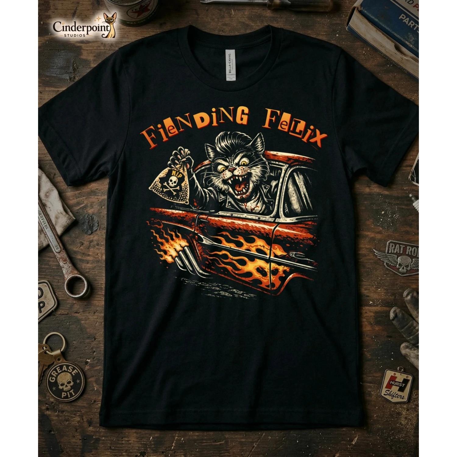 

Футболка Evil Felix Fallen Cat - Kustom Kulture Кот Горячая Наклейка Печатная Футболка для Мужчин и Женщин Повседневная Уличная Мода S чёрный