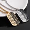 European and American Style Stainless Steel Cross Dog Tag Necklace for Men and Women