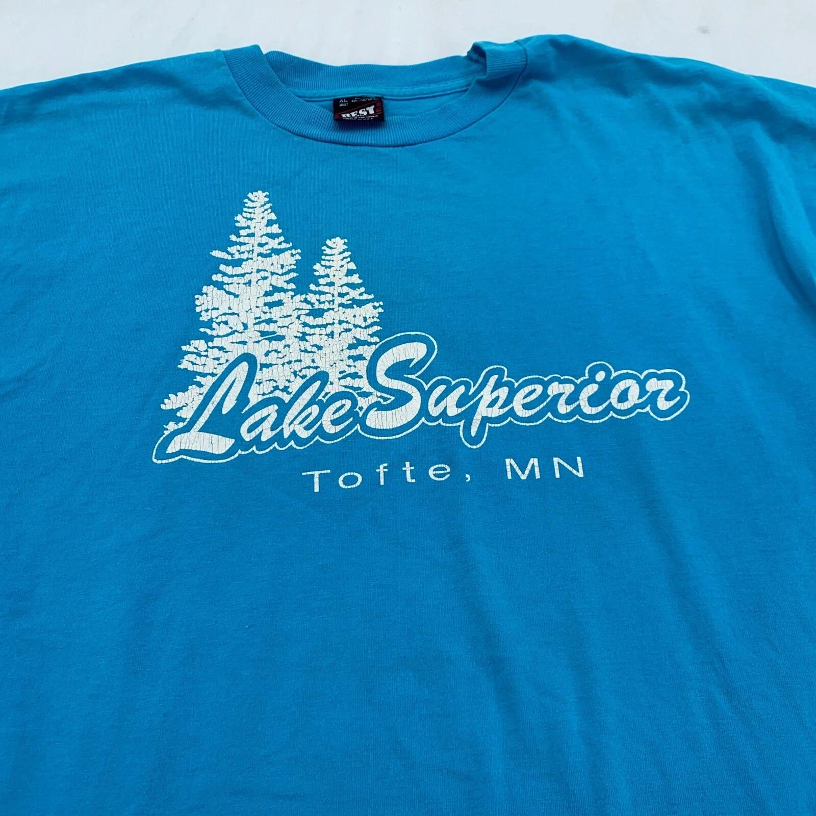 vintage 90s LAKE SUPERIOR TOFTE MINNESOTA T-Shirt L/XL trees nature L
