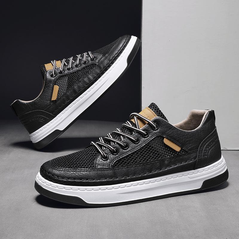 Mode d'été tendance couleur unie vêtement d'extérieur chaussures décontractées respirantes version coréenne tige basse à lacets simple chaussures coupe-vent