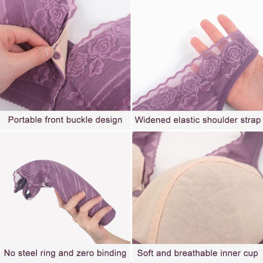 Einfarbiger Nahtloser Bequemer Westenstil Vorderverschluss Atmungsaktiver Übergrößen-BH