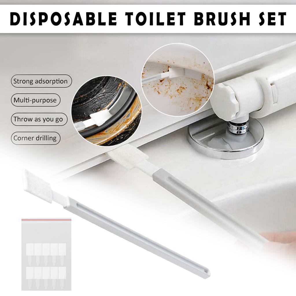 Buy [BC] Disposable Toilet Brush Set Home Long Handle Wand Brush Holder